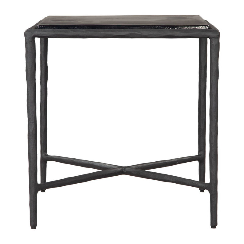 22" Aluminum Pedestal End Table - Black