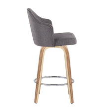 Load image into Gallery viewer, Ahoy - Mid-Century Modern Fixed Height Counter Stool With Zebra Legs / Round Chrome Footrest (Set of 2) - Gray
