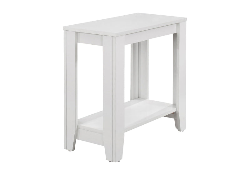 22" Wood End Table With Shelf - White