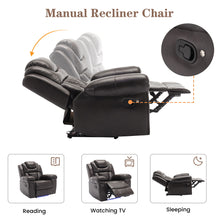 Load image into Gallery viewer, Home Theater Seating Manual Recliner Chair With Center Console And Led Light Strip For Living Room
