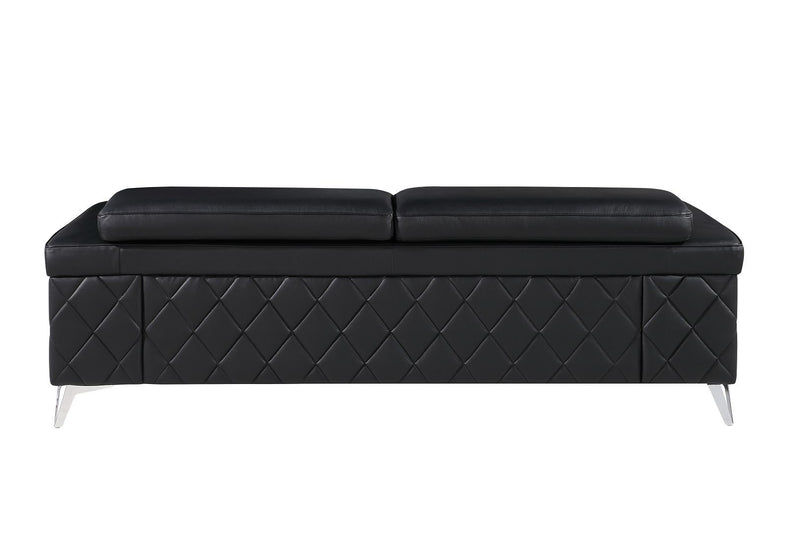 Italian Leather Sofa (720449) - Black