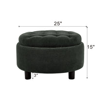 Load image into Gallery viewer, Storage Round Footstool Table Ottoman
