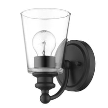Load image into Gallery viewer, One Light Glass Shade Wall Sconce - Matte Black
