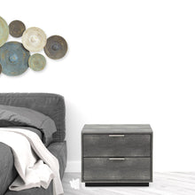 Load image into Gallery viewer, 19" Shagreen Two Drawer Nightstand - Gray
