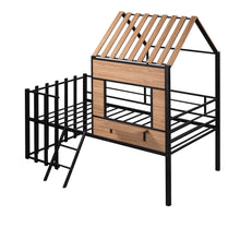 Load image into Gallery viewer, Loft Bed With Roof, Window, Guardrail, Ladder

