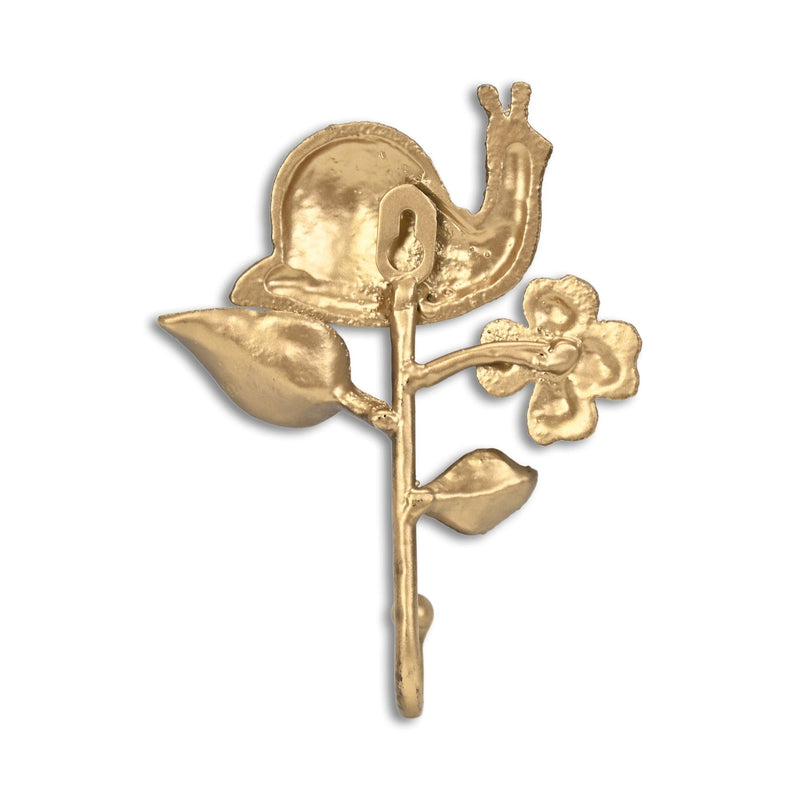 5" Cast Iron Snail Wall Hook - Gold