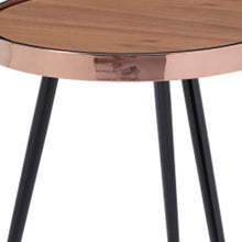 Load image into Gallery viewer, Wood Stainless Steel Round End Table (719956) - Walnut / Black / Rose
