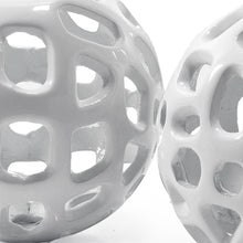Load image into Gallery viewer, Hand Painted Decorative Orbs (Set of 2) - White
