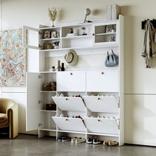 Load image into Gallery viewer, On Trend Multifunctional Tipping Bucket Shoe Cabinet With Storage Shelf &amp; 6 Flip Drawers
