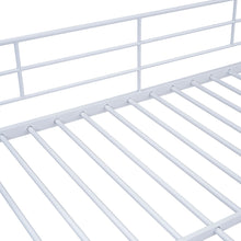 Load image into Gallery viewer, Twin Over Twin Metal Bunk Bed with Lateral Storage Ladder and Wardrobe, White
