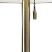 Load image into Gallery viewer, Antiqued Brass Metal Cylinder Table Lamp With Off Drum Shade - White

