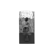 Load image into Gallery viewer, Metal And Pebbled Glass Wall Sconce - Black
