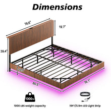 Load image into Gallery viewer, Floating Bedstead With Charging Station And LED Lights

