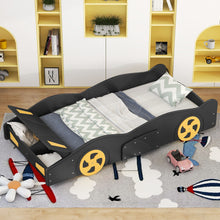 Load image into Gallery viewer, Race Car Shaped Platform Bed With Wheels And Storage
