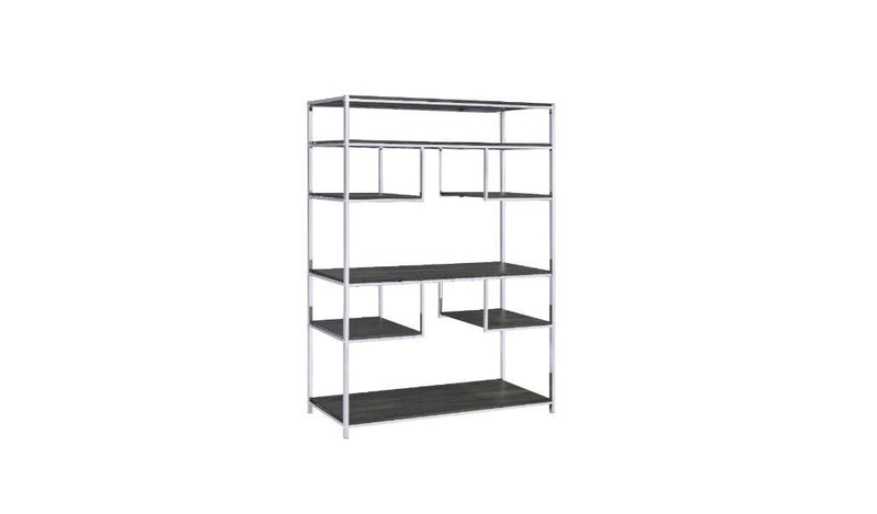 And Seven Tier Geometric Bookcase - Gray / Silver