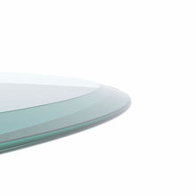 Load image into Gallery viewer, Round Tempered Glass Table Top Clear Glass, Thick Beveled Polished Edge - Black
