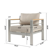 Load image into Gallery viewer, Cora - Outdoor Aluminum Club Chair - Silver / Beige
