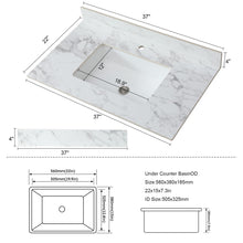 Load image into Gallery viewer, Elegant Bathroom Vanity Top With Rectangular Ceramic Sink And Backsplash
