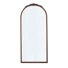 Load image into Gallery viewer, Hand Carved Rose Antique Mirror Frame, Large Arch Mirror Wall Decor For Living Room, Bathroom, Entryway - Brown

