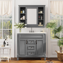 Load image into Gallery viewer, Bathroom Vanity With Top Sink, Mirror Cabinet, 2 Soft Closing Doors &amp; 2 Drawers
