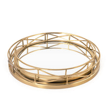 Load image into Gallery viewer, Solid Wood Round Vanity Tray (Set of 2) - Gold
