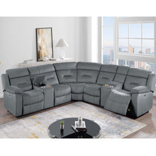 Load image into Gallery viewer, Power Reclining Sectional Set With Console Cup Holders
