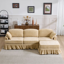 Load image into Gallery viewer, Cloud Sofa With Removable Ruffled Skirt With Ottoman And Flared Arms

