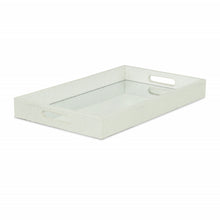 Load image into Gallery viewer, 16" Rectangular Wood Handmade Tray With Handles - White / Silver
