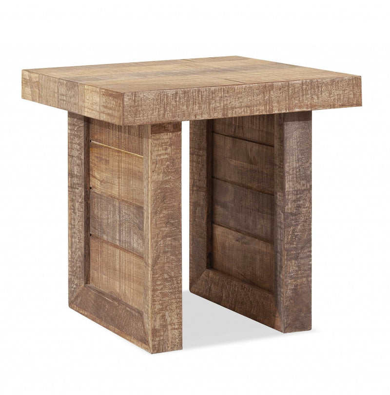 20" Solid Wood Square End Table - Brown