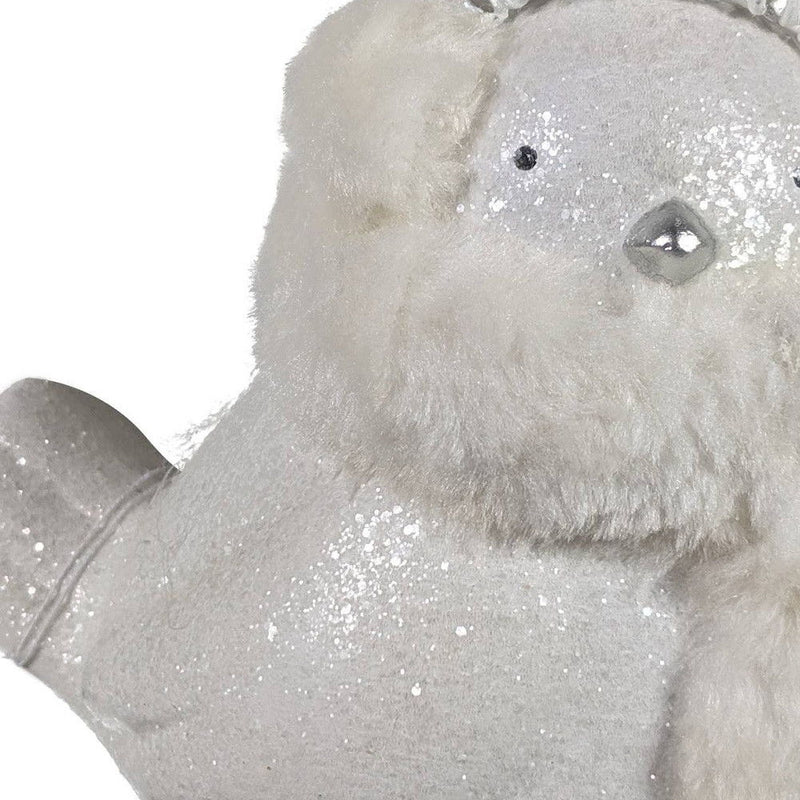 Fabric Bird Christmas Figurine (552219) - White / Silver