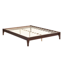 Load image into Gallery viewer, Queen Size Platform Bed Frame With Wood Slat And Metal Support - Chocolate
