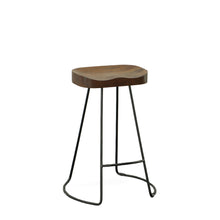 Load image into Gallery viewer, 25" Steel Backless Counter Height Bar Chairs (Set of 2) - Chestnut And Black

