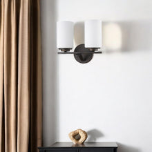 Load image into Gallery viewer, Two Light Bronze And Glass Wall Sconce - Bronze
