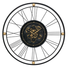 Load image into Gallery viewer, Circle Analog Exposed Gear Wall Clock (485988) - Black / Gold
