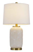Load image into Gallery viewer, Metal Table Lamp With White Drum Shade - Ivory
