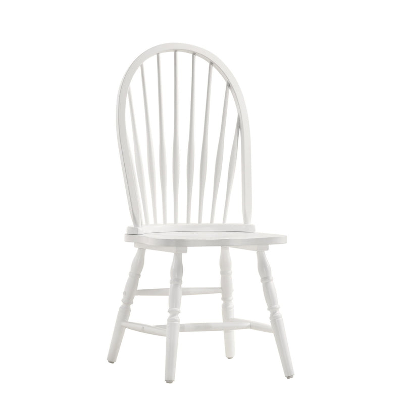 Wood Windsor Back Dining Side Chair - White