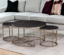 Load image into Gallery viewer, Manufactured Wood And Metal With Iron Round Coffee Table - Champagne
