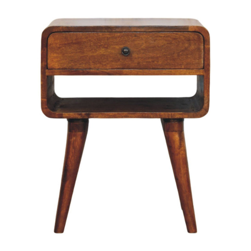 22" Solid Wood One Drawer Nightstand - Brown