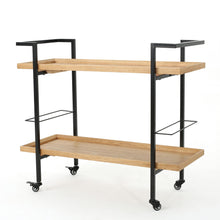 Load image into Gallery viewer, Modern Industrial Bar Cart With Shelving And Casters
