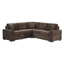 Load image into Gallery viewer, L-Shape Sofa Bed Pull-Out Sleeper Sofa With Wheels, USB Ports, Power Sockets For Living Room
