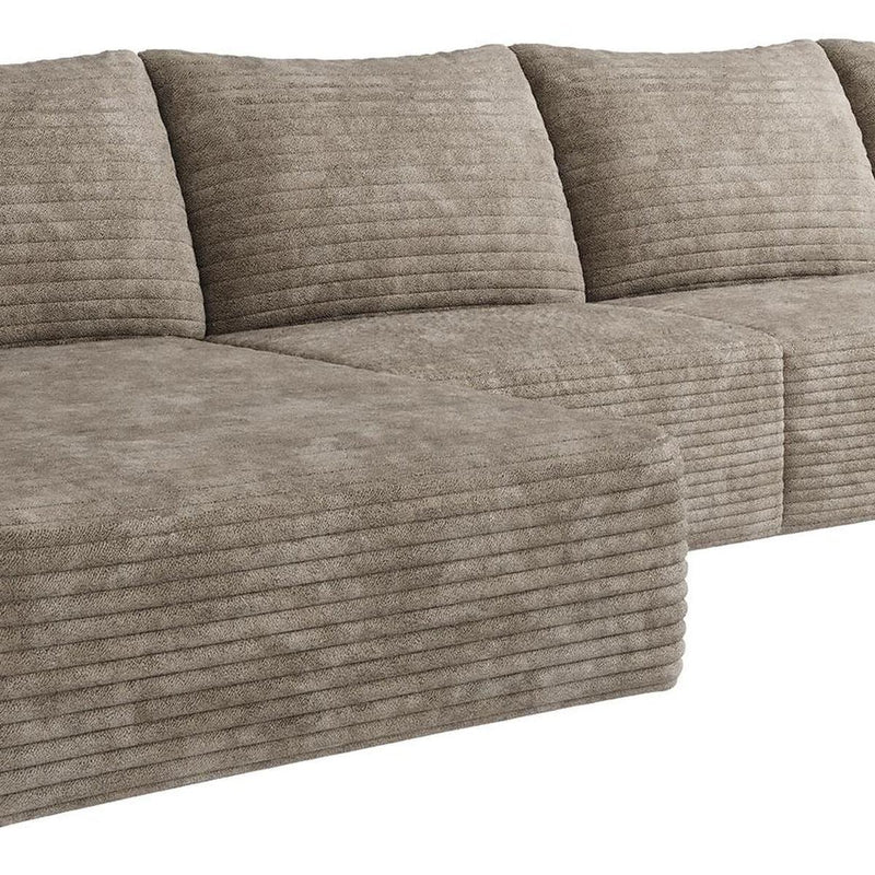 Corduroy Modular L Shaped Sofa And Chaise Sectional (762681) - Camel