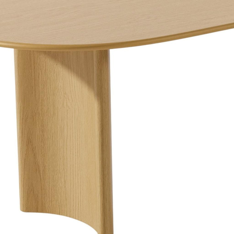 67" Wood Double Pedestal Base Oval Dining Table - Natural