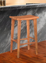 Load image into Gallery viewer, 32" Rustic Solid Wood Backless Counter Height Bar Chair - Brown
