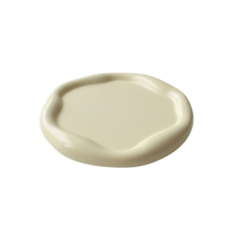 7" Resin Handmade Round Trinket Tray - Light Yellow