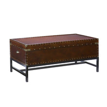 Load image into Gallery viewer, 42" Manufactured Wood And Metal Rectangular Coffee Table - Brown

