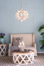 Load image into Gallery viewer, 6 Light Chandelier, Hanging Light Fixture With Adjustable Chain For Kitchen, Bulb Not Included - White
