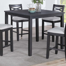 Load image into Gallery viewer, Dining Table Set With 4 Cross Back Chairs, Upholstered Cushions - Charcoal

