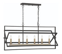 Load image into Gallery viewer, Kitchen Island Six Light Metal Dimmable Chandelier - Black / Gold
