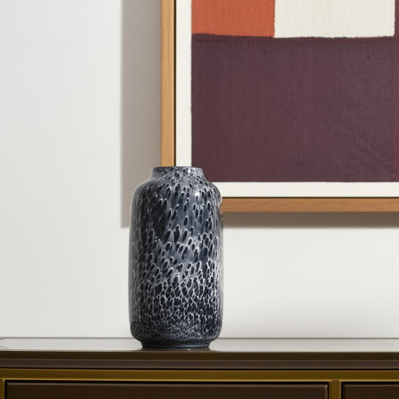 Mottled Cylinder Table Vase (608285) - Black