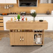 Load image into Gallery viewer, Multi Functional Folding Table With Storage Shelves And Wheels
